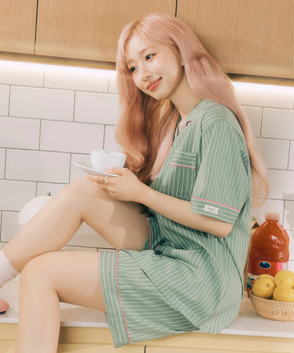 Nmixx Haewon X Dossy 26SS Silk Fit Wednesday Short Sleeve Couple Pajama Set