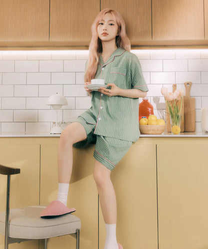 Nmixx Haewon X Dossy 26SS Silk Fit Wednesday Short Sleeve Couple Pajama Set