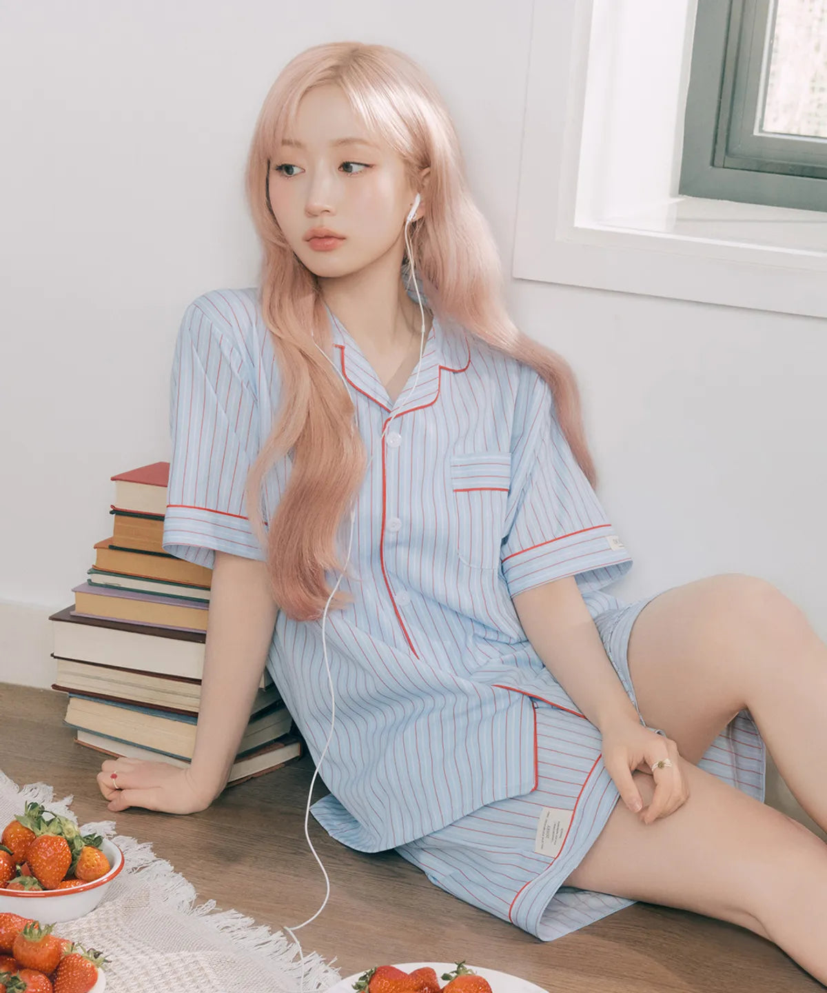 Nmixx Haewon X Dossy 26SS Silk-fit Chloé Short-Sleeve Couple Pajama set