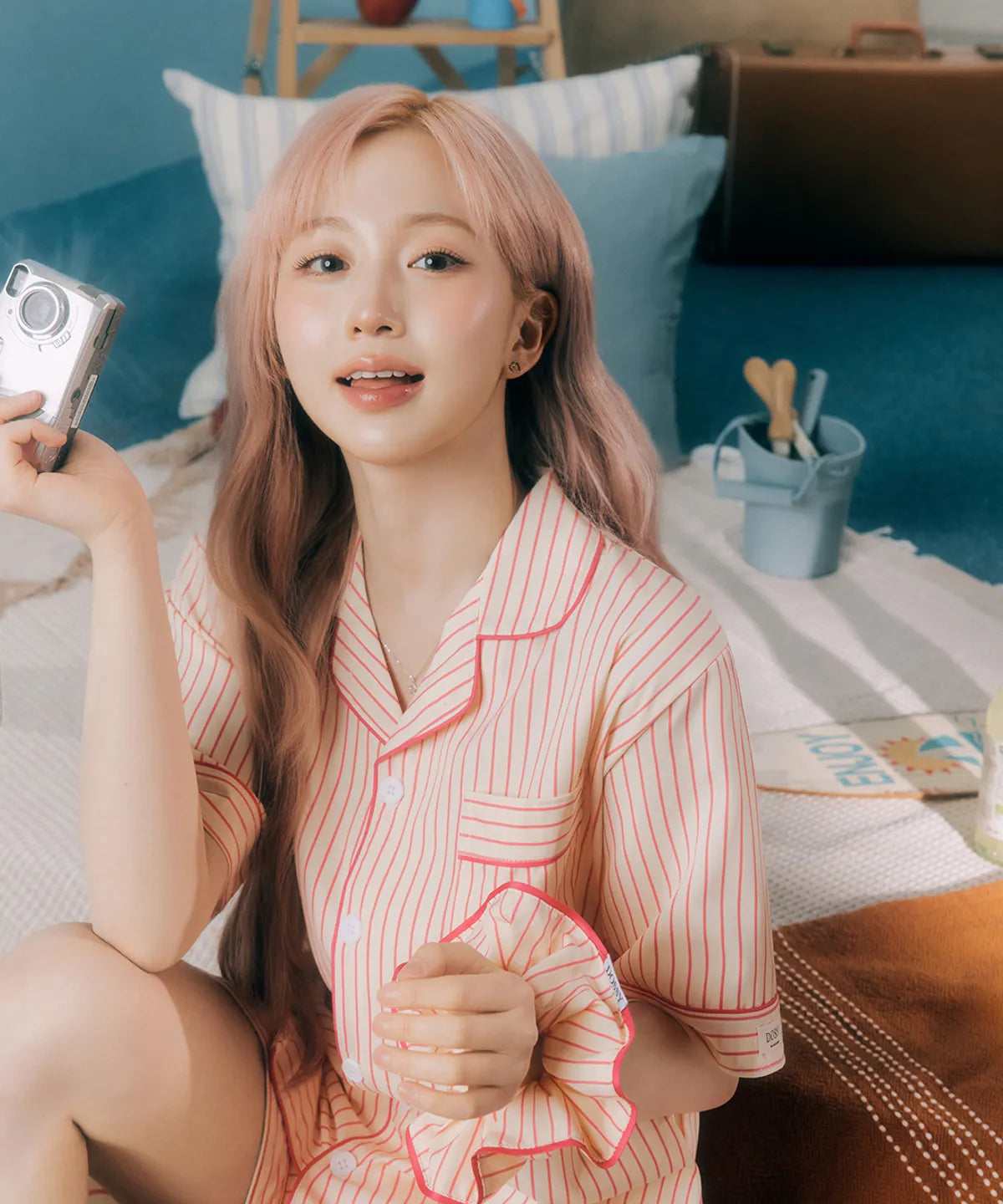 Nmixx Haewon X Dossy 26SS Silk Fit Lovesome Short Sleeve Couple Pajama Set