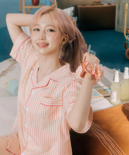 Nmixx Haewon X Dossy 26SS Silk Fit Lovesome Short Sleeve Couple Pajama Set