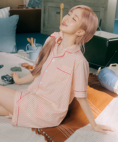 Nmixx Haewon X Dossy 26SS Silk Fit Lovesome Short Sleeve Couple Pajama Set