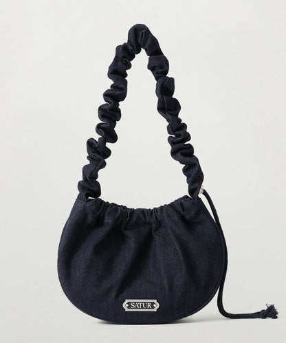[Park Gyu-young Pick] Satur Scrunchie Small Denim Shoulder Bag Indigo