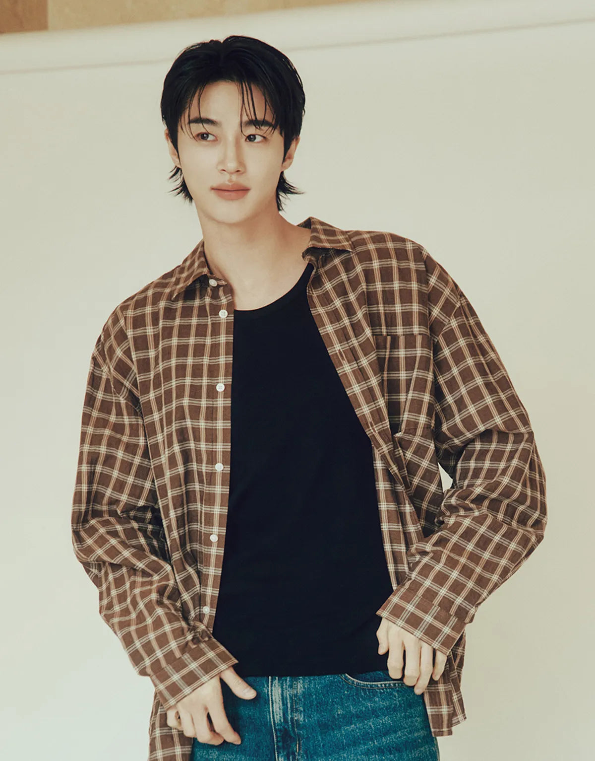 [Byeon Woo-seok Worn] Giordano Seersucker Summer Check Shirt