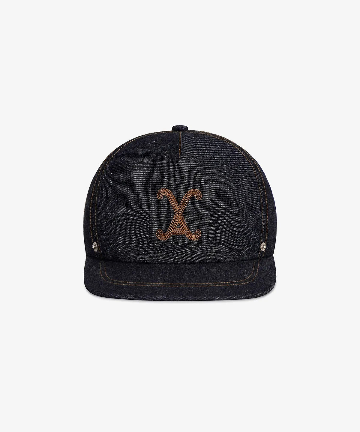 [Ateez San Worn] VARZAR Curved Denim Stitch Detail 5-Panel Ball Cap