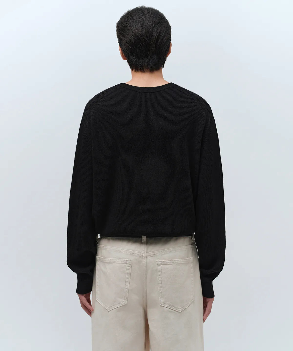 [Lee Do-hyun Pick] 25FW MS Minimal Ribbed Crew Neck Knit-Black