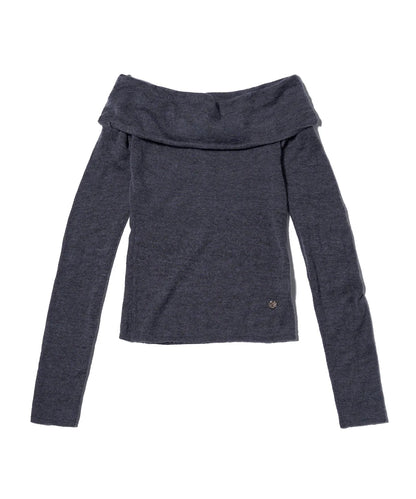 YOUHEE Basic Off Shoulder Knit