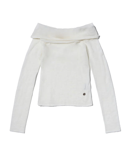 YOUHEE Basic Off Shoulder Knit