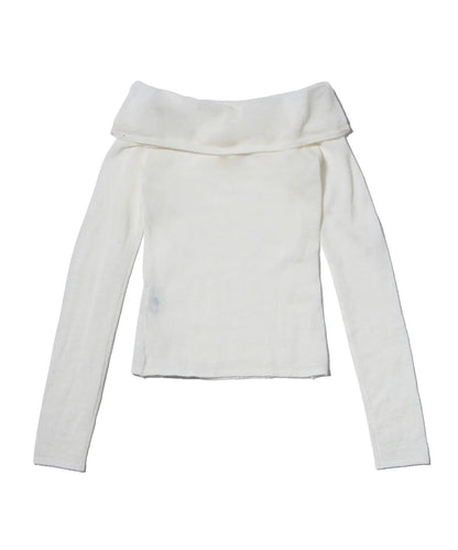 YOUHEE Basic Off Shoulder Knit