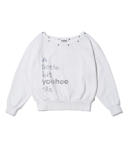 YOUHEE Youheetic Hotfix Off-Shoulder Sweatshirt