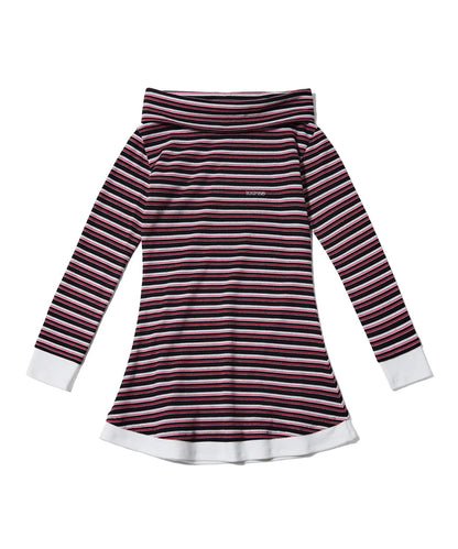 YOUHEE Stripe Off-Shoulder Dress