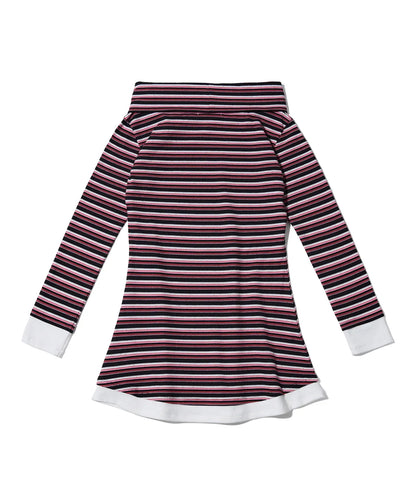YOUHEE Stripe Off-Shoulder Dress