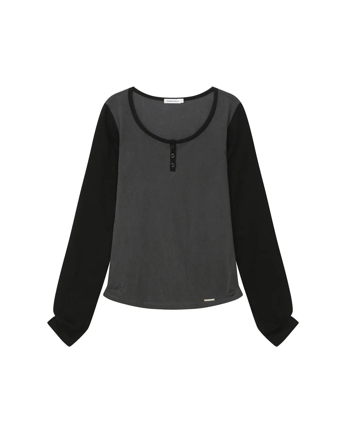 [Cho Yi-hyun Pick] Miseki Seoul Henley Neck Long Sleeves Charcoal