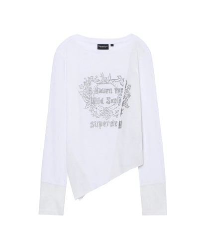 Illit X Superdry W Cut Off Vintage Lettering T-Shirt