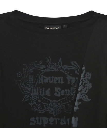 Illit X Superdry W Cut Off Vintage Lettering T-Shirt