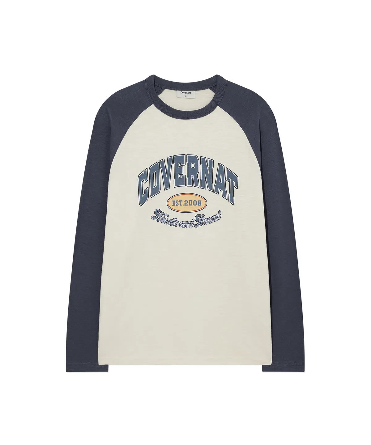 [TXT Soobin Worn Inner] Covernat Raglan Arch Logo Long Sleeve Navy