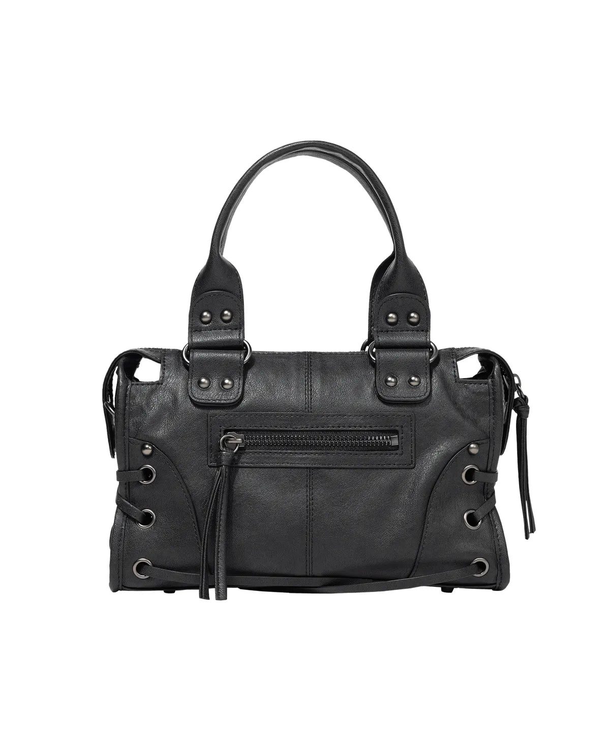FANCY CLUB Belted Washed Leather Mini Bag