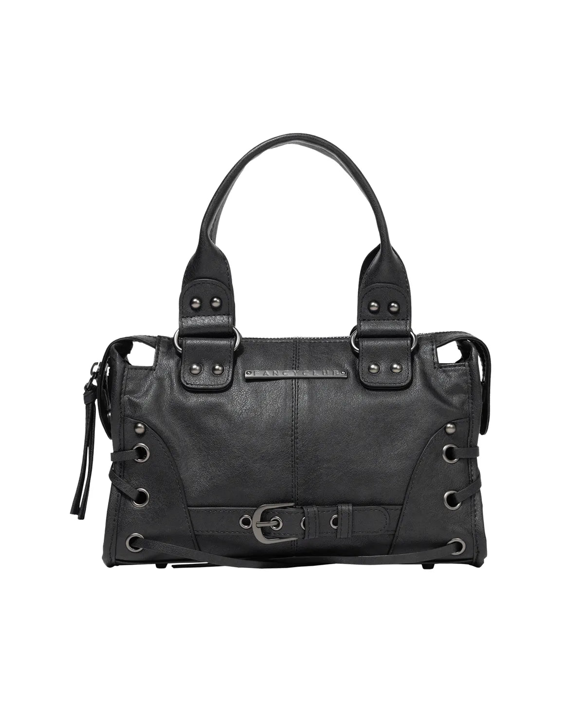 FANCY CLUB Belted Washed Leather Mini Bag