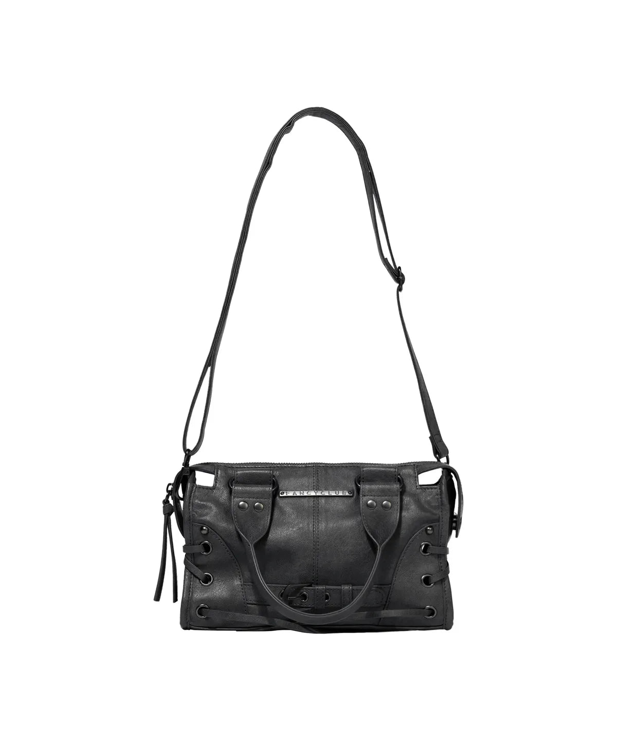 FANCY CLUB Belted Washed Leather Mini Bag