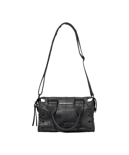 FANCY CLUB Belted Washed Leather Mini Bag