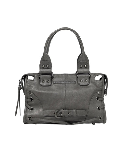 FANCY CLUB Belted Washed Leather Mini Bag