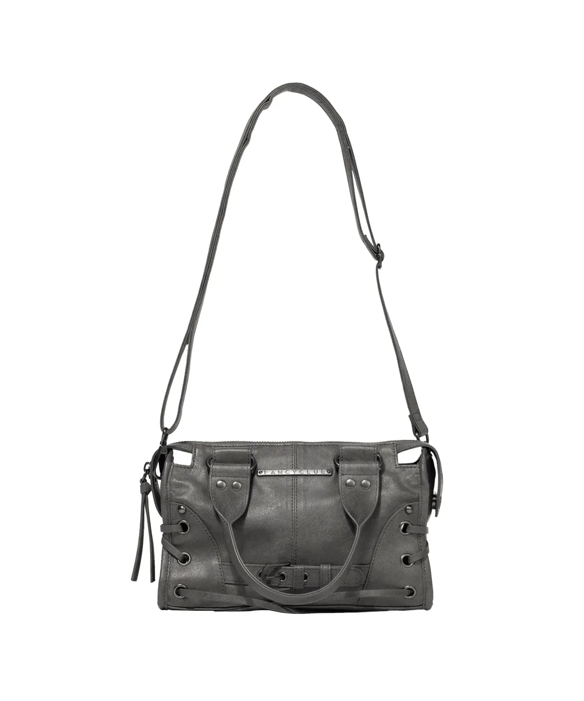 FANCY CLUB Belted Washed Leather Mini Bag