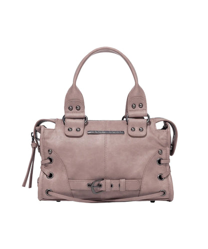 FANCY CLUB Belted Washed Leather Mini Bag