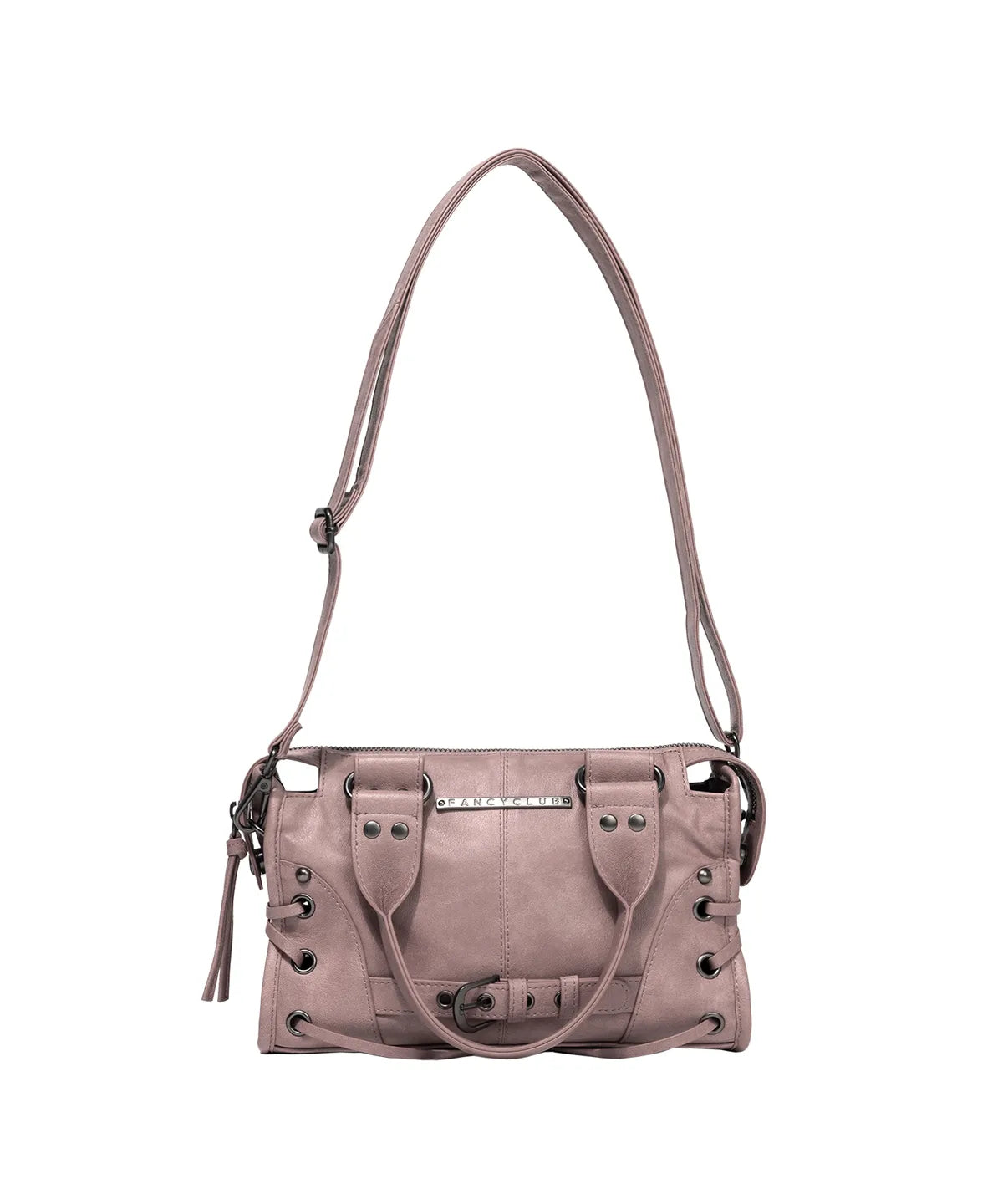 FANCY CLUB Belted Washed Leather Mini Bag