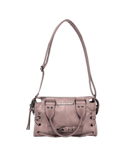 FANCY CLUB Belted Washed Leather Mini Bag