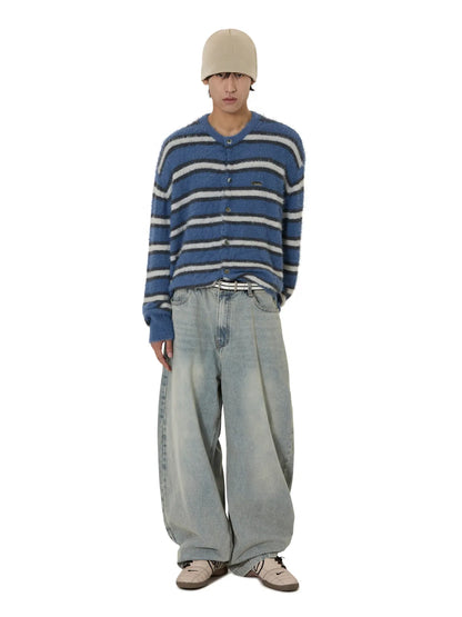 [Seventeen Seungkwan Worn] OY Hairy Stripe Knit Cardigan