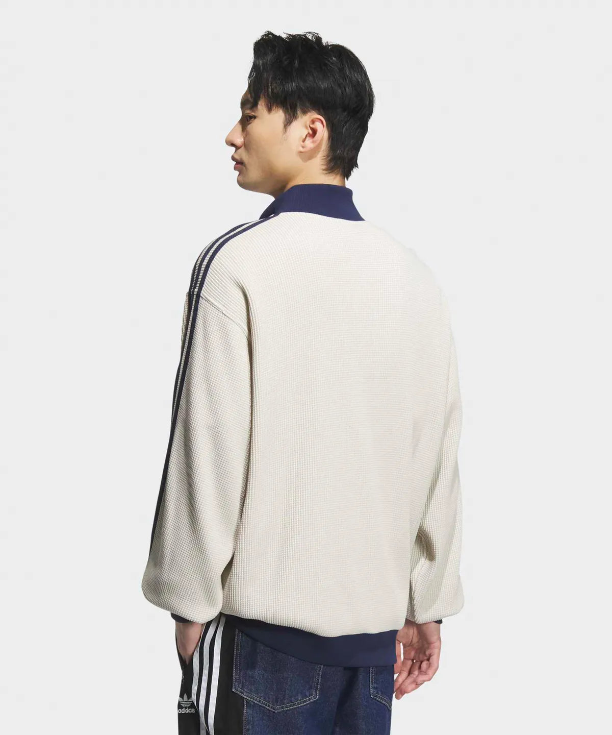 [LNGSHOT Pick] Adidas Oversized Waffle Knit Track Top - Alumina