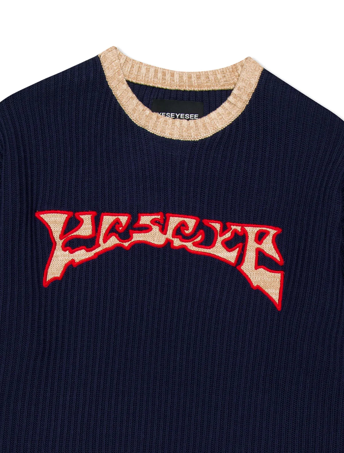 [LNGSHOT Ryul Worn] YESEYESEE Logo Applique Knit Pullover