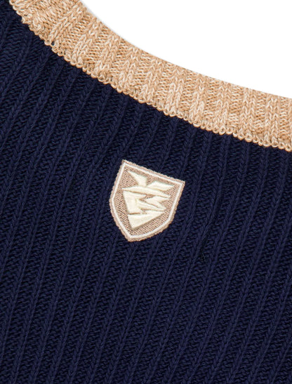 [LNGSHOT Ryul Worn] YESEYESEE Logo Applique Knit Pullover