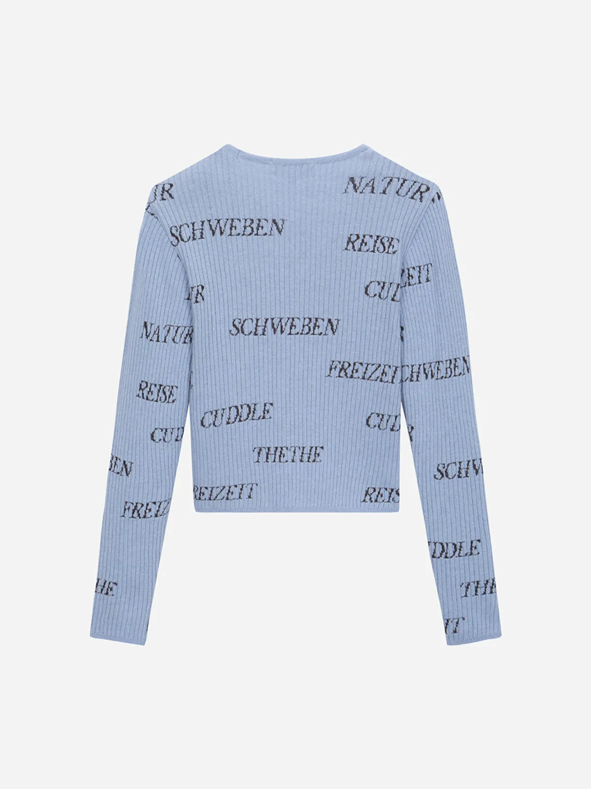 [Kiiikiii X Thursday Island] Typo Full-Panel Jacquard Golji Cardigan Blue
