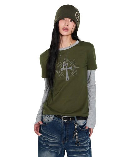 [Boynextdoor Liu Worn] Aakam Wings layered Long Sleeve