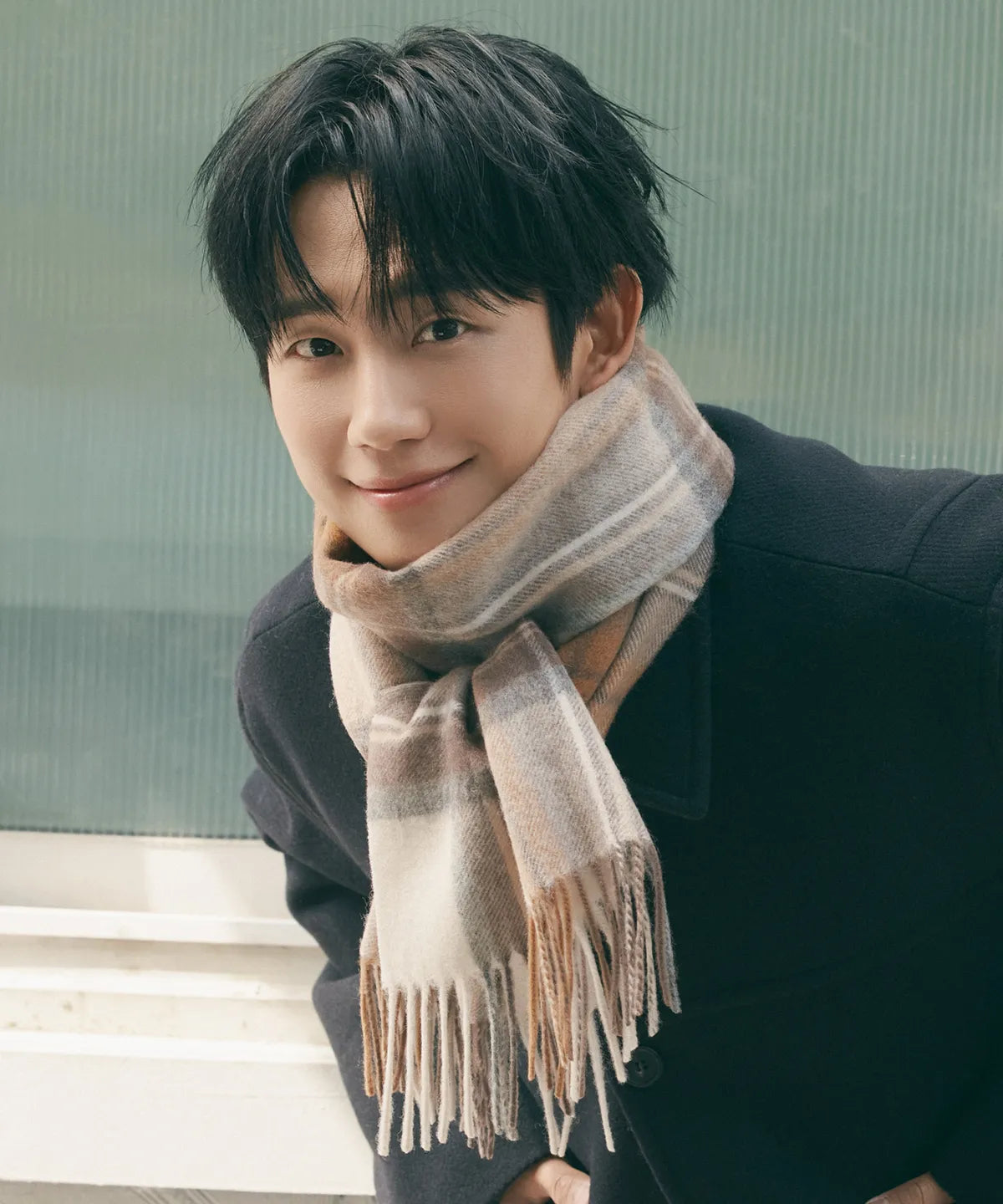 [Mind Bridge Jun Hae-In Pick] 100% Wool Check Daily Muffler