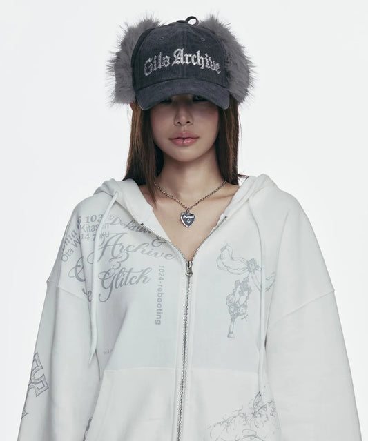 Gila Archive Faux Fur Hotfix Logo Earflap Cap