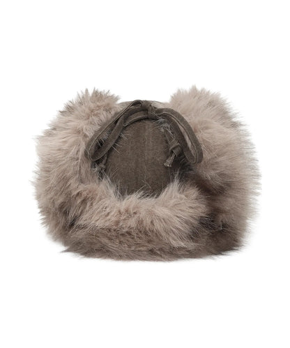 Gila Archive Brown Faux Fur Logo Earflap Cap