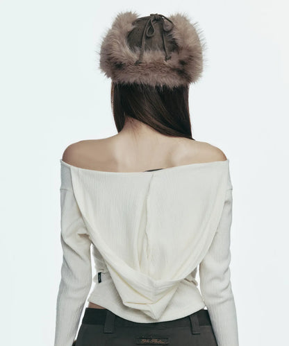 Gila Archive Brown Faux Fur Logo Earflap Cap