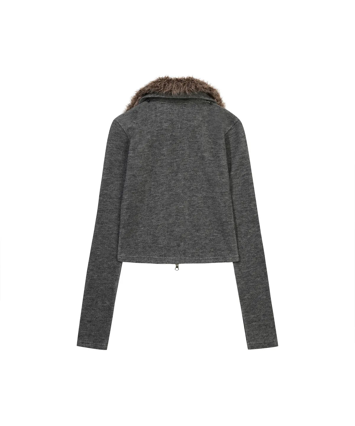 Gila Archive Fur Collar Graphic Knit Zip-Up