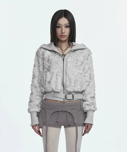 Gila Archive Faux Fur Belt Zip Jacket