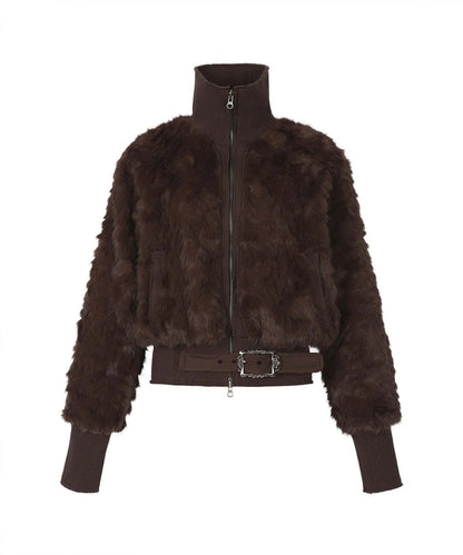 Gila Archive Faux Fur Belt Zip Jacket
