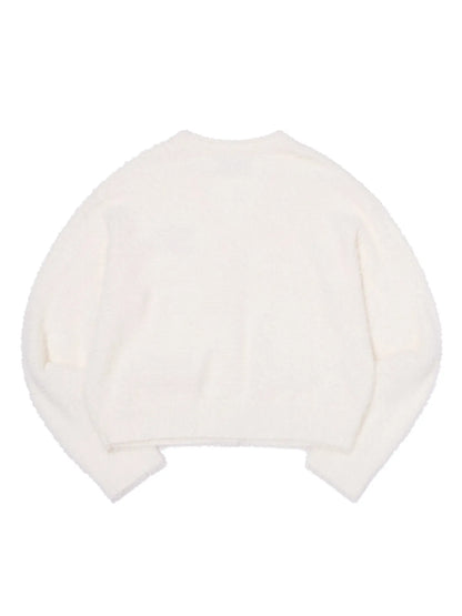 [Taeyeon Worn] Kirsh Ribbon Cherry Loose-Fit Hairy Cardigan