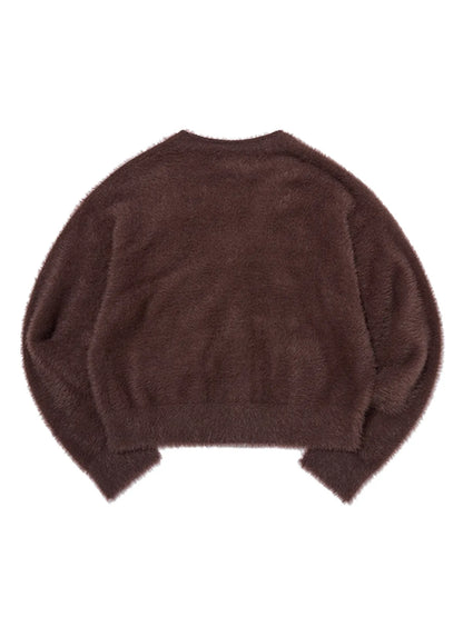 [Taeyeon Worn] Kirsh Ribbon Cherry Loose-Fit Hairy Cardigan