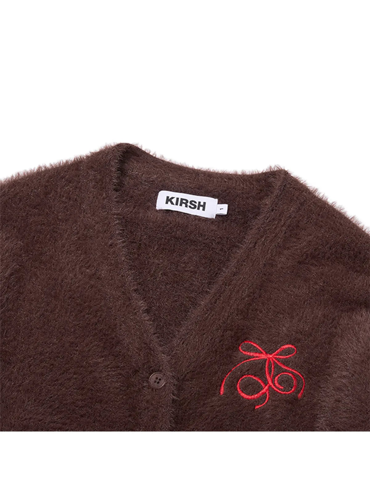 [Taeyeon Worn] Kirsh Ribbon Cherry Loose-Fit Hairy Cardigan