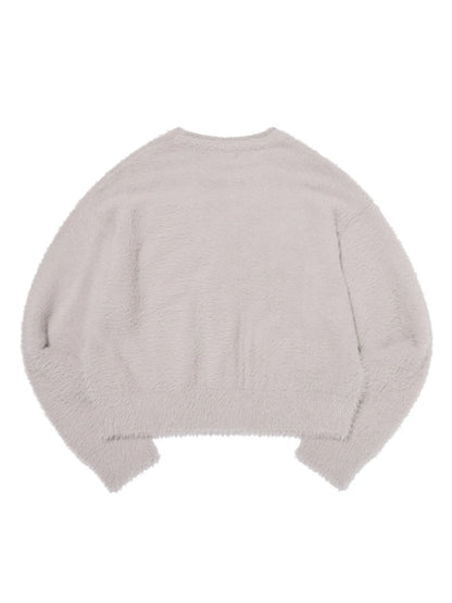 [Taeyeon Worn] Kirsh Ribbon Cherry Loose-Fit Hairy Cardigan