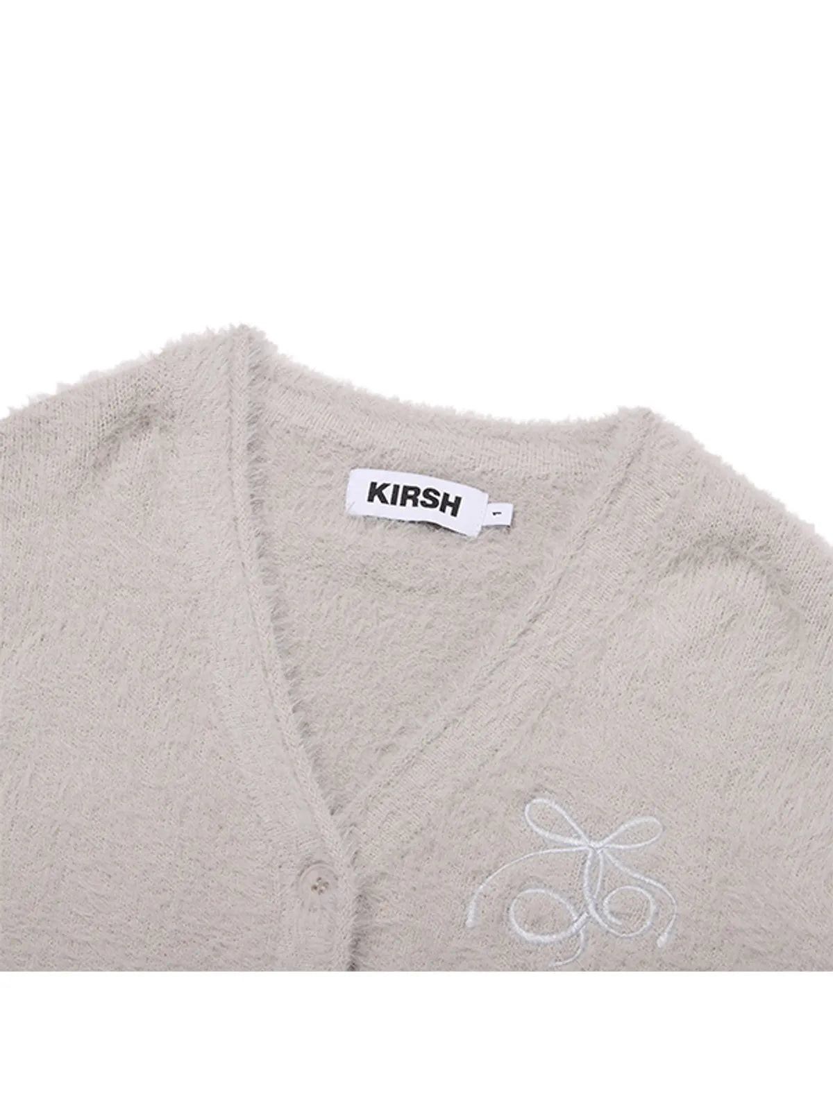 [Taeyeon Worn] Kirsh Ribbon Cherry Loose-Fit Hairy Cardigan