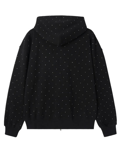 [Seventeen Joshua Worn] OY Crystal Dot Hoodie Zip Up Black