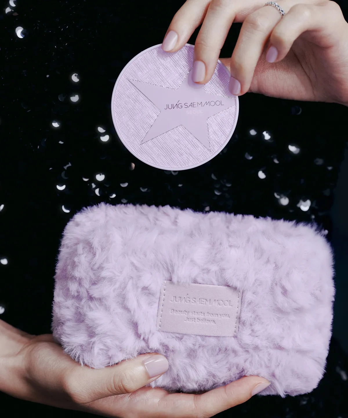 Jung saem Mool  Essential Skin Nude Cushion (Refill Included) - STARLIT YOUTIFUL EDITION (+Purple Fur Pouch)