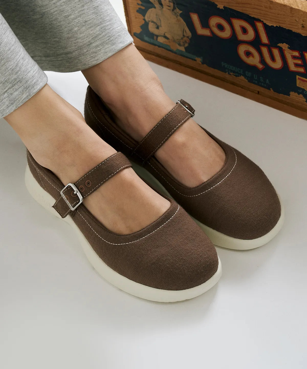 [Lim Yoona X LE MOUTON] Merino Wool Mary Jane Sneakers